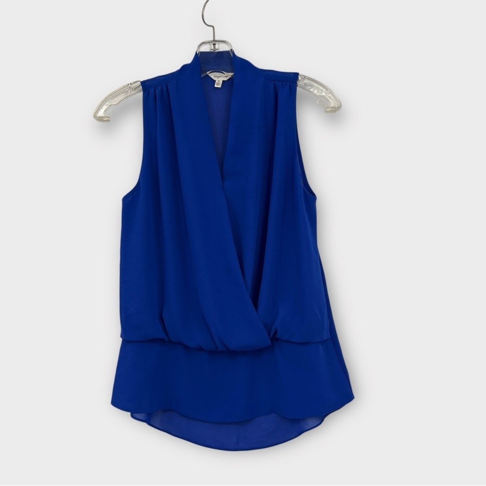 Style Loft Chiffon Sleeveless Blouse in Blue Women's Size S